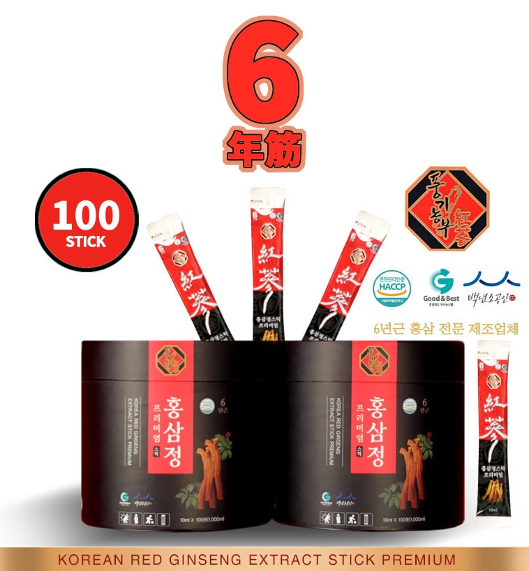 [豊基農夫] 6年根紅参スティックプレミアム 10ml x 100包