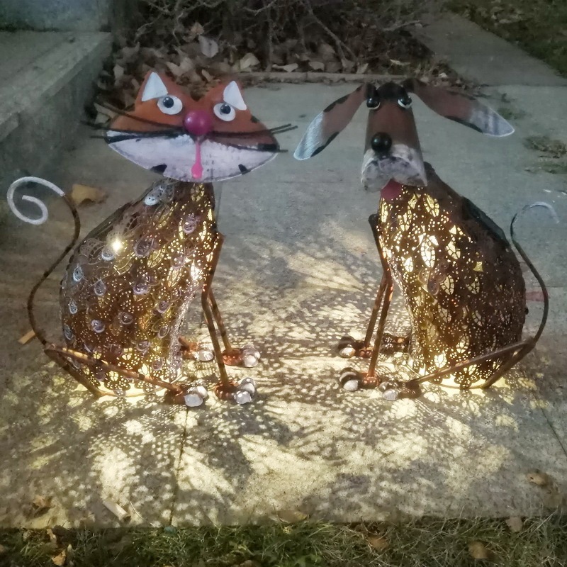 犬 猫 ドッグ キャット ガーデンライト ソーラー ライト LED 全自動 感光制御 おしゃれ 屋外 庭 ガーデニング 置き型 置物 オブジェ モダンガーデンライト