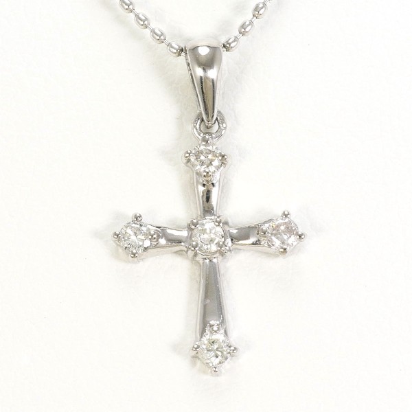 PT900 プラチナ PT850 ネックレス ダイヤ 0.13 約40cm ジュエリー 中古