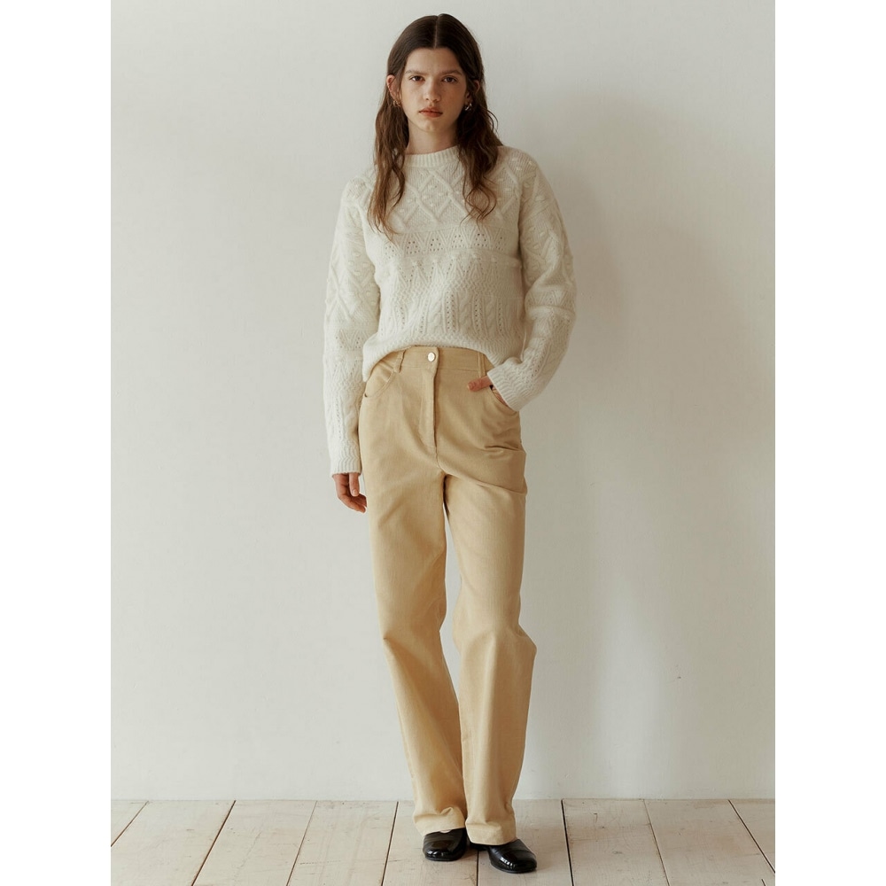 atcornerコーデュロイストレートフィットパンツライトイエロー（AEPA3F002Y1）