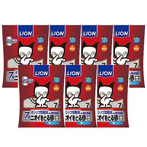 ライオン (LION) ニオイをとる砂 猫砂 紙タイプ 7歳以上猫用 7L7袋 (ケース販売)