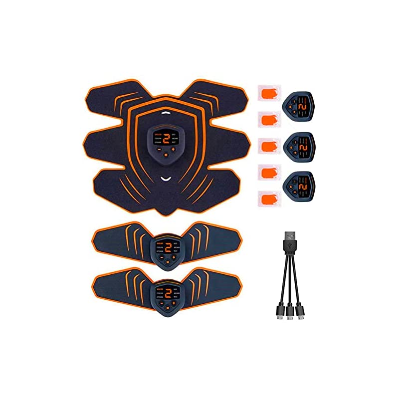 EMS腹筋ベルト 男女兼用 ダイエット器具 静音 液晶画面 6種類モード 9段階強度 お腹腕部太もも