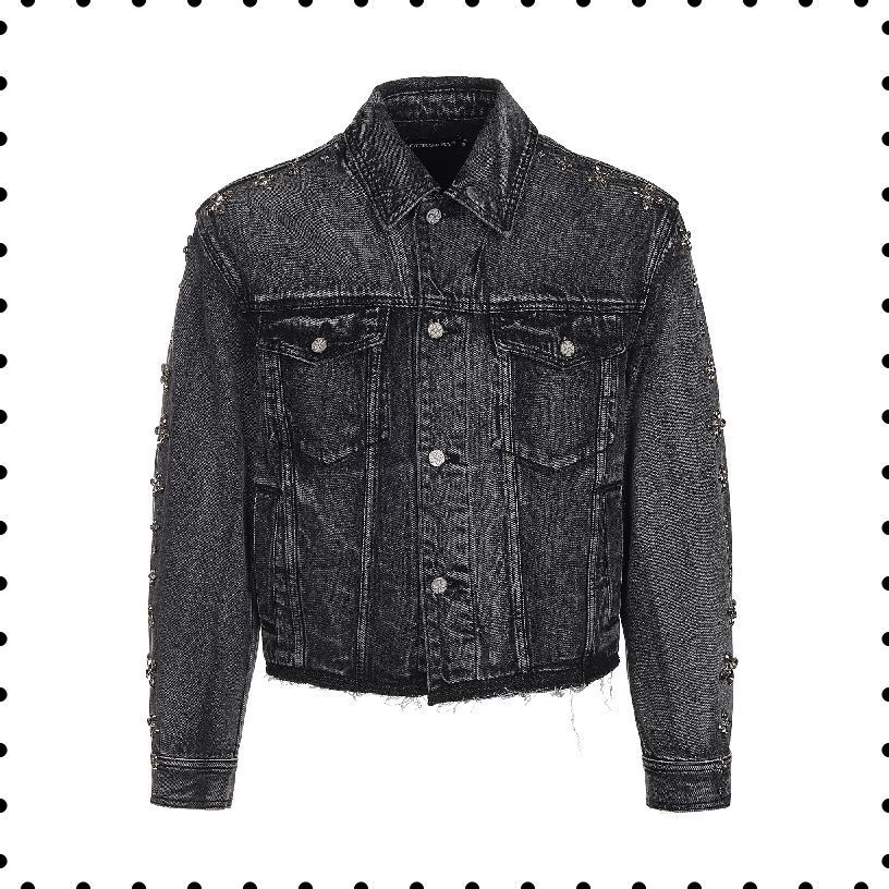 【SURGERY】clover line denim jacket black