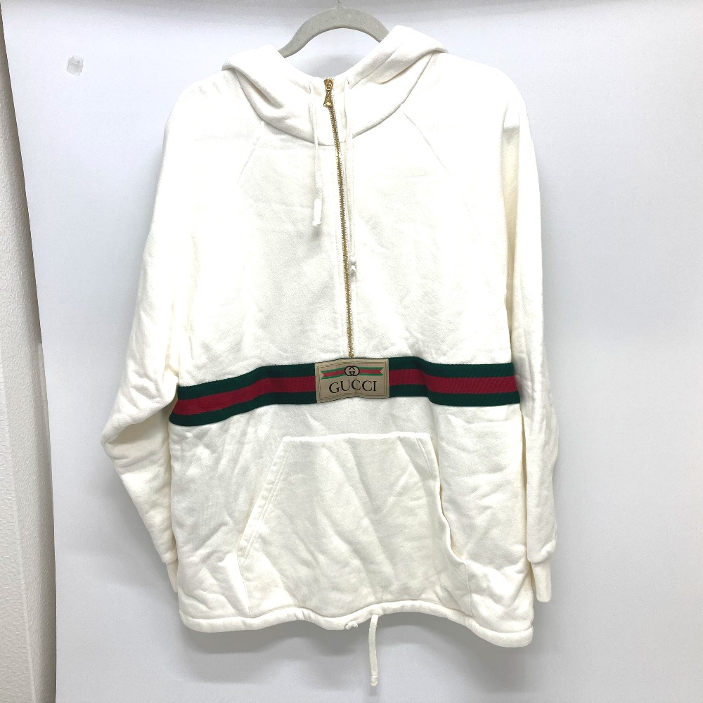 パーカー 652682 ベアー ハーフジップ プルオーバー パーカー 洋服 コットン ホワイト