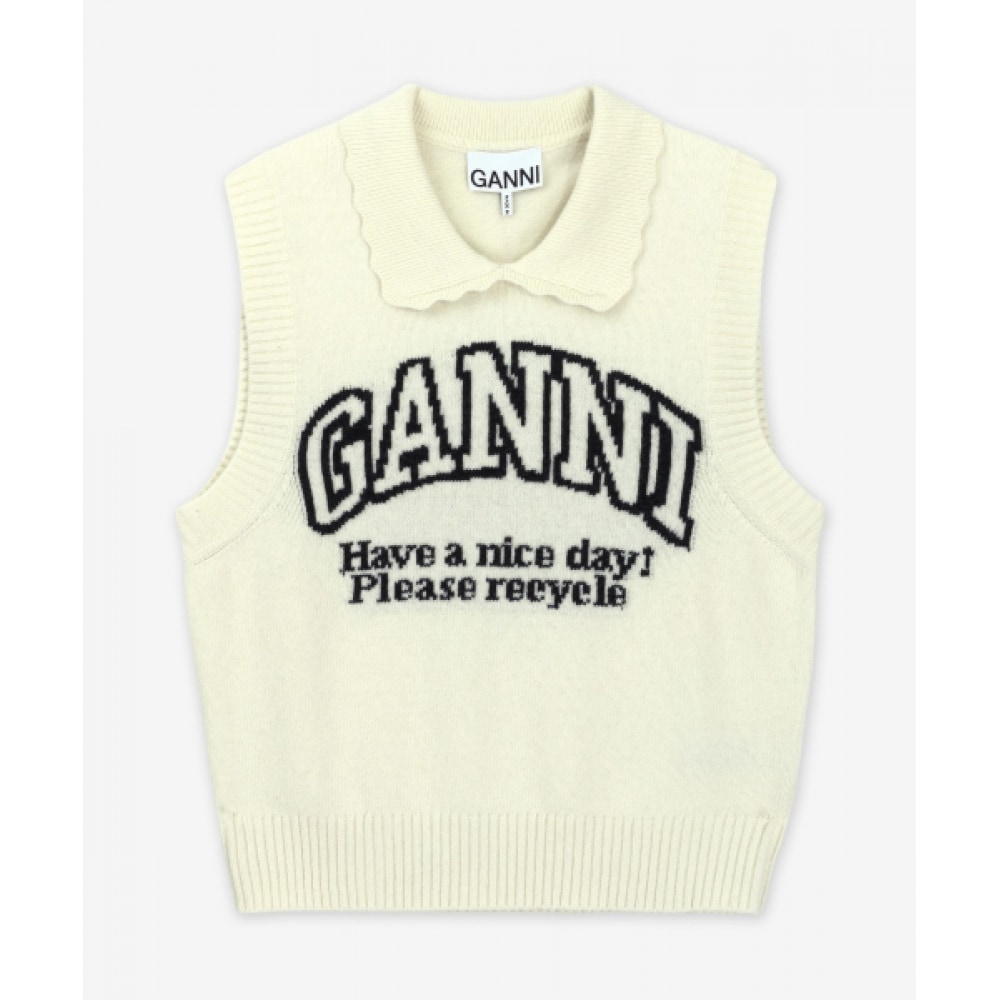 GANNI グラフィックウールミックスカラーベスト-エグレット/K2463135