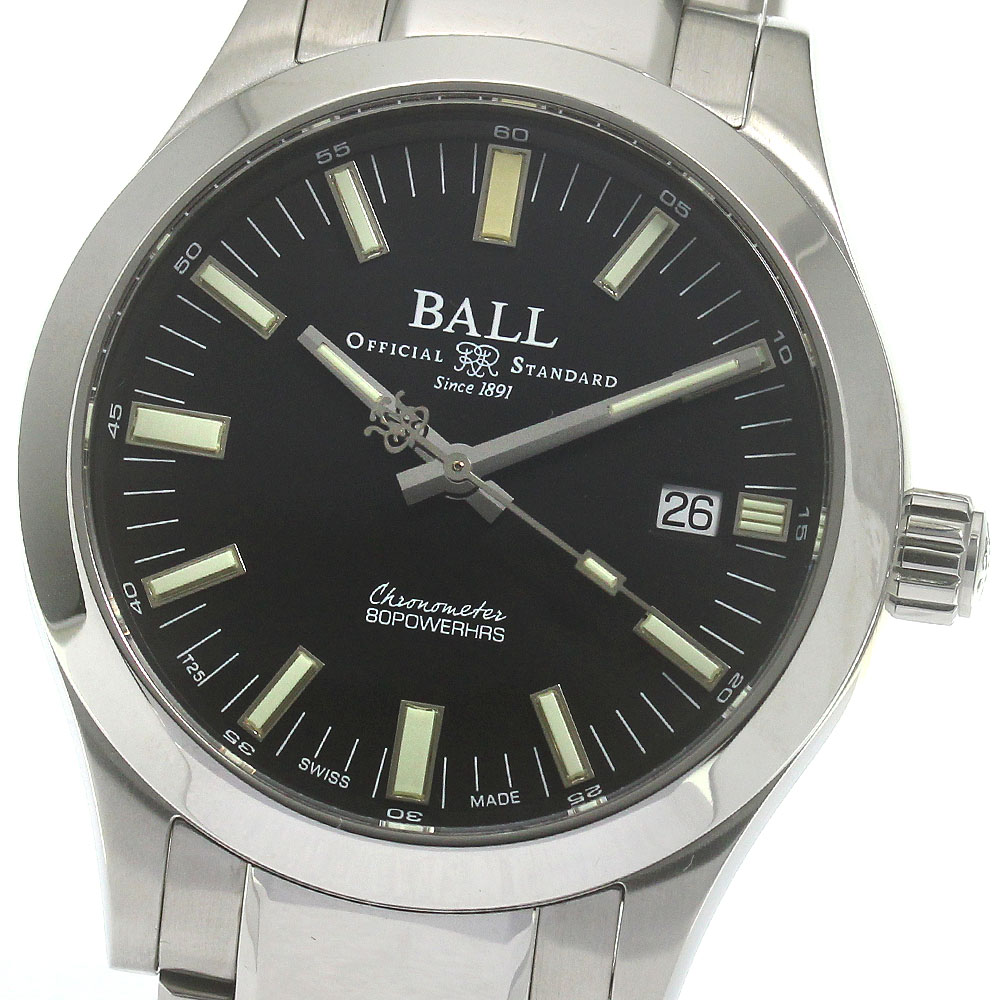 ボールウォッチ BALLWATCH NM2032C-S1CJ-BK エンジニアM マーベライト デイト 自動巻き メンズ 美品 箱・保証書付き_860017【中古】