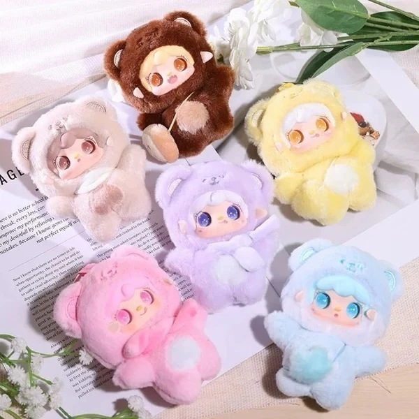 【正規品保証】全6種+1隠し Yooki ぷにぷにクマさんシリーズ ふわもこブラインドボックスキーホルダー ストラップ ぬいぐるみ フィギュア ギフト 卓上マスコット71