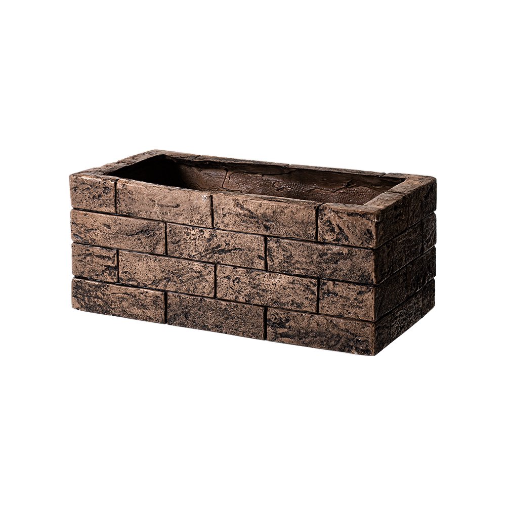 プランター　ＦＲＰ　ブリック調プランター　４３０ＤＢ　ダークブラウン（Ｗ４３XＤ２３XＨ１９ｃｍ）　お一人様２点限り　ＣＲＣ90―03―05―20―00