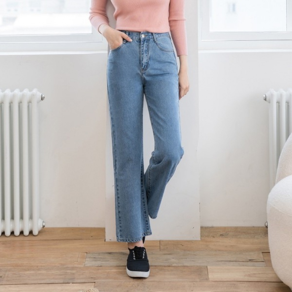 (ジンマニア) ブリンブルーナンファンワイドデニムパンツ