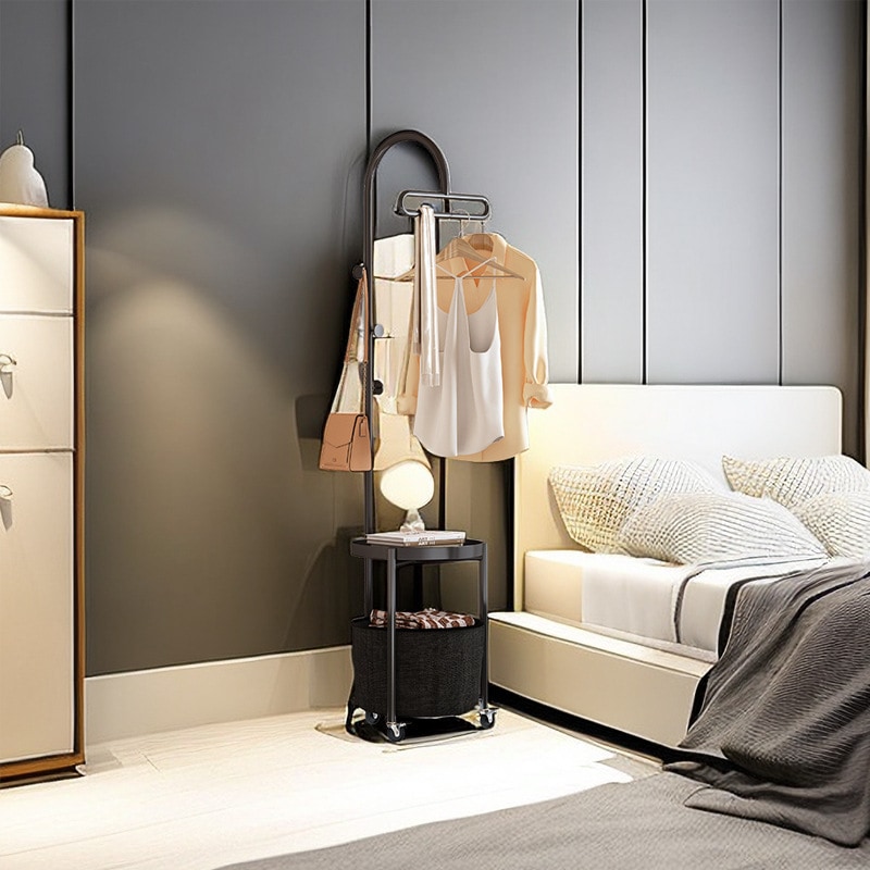 挂衣架落地式卧室床边晚上放衣服神器衣架家用挂衣服多功能衣帽架