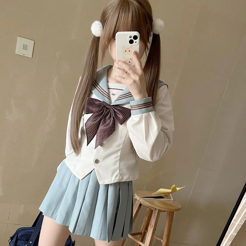 【2枚購入で100円OFF】 上下セット セット学生服 ウエスト細めJK制服セーラー服ミドルスーツ長袖スーツ 韓国制服スーツ 制服 JK制服 最安値保証 品質良い