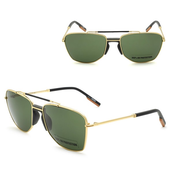ゼニア サングラス ZEGNA EZ0130/S 32N 58 Ermenegildo Zegna サングラス ノーズパッド UVカット グリーン ゴールドサングラス