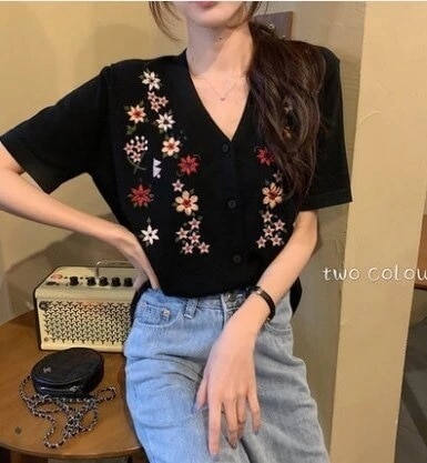 トップス カーディガン ショート ショート丈 l 半袖 Vネック スリム 細身 かわいい 大人可愛い きれいめ シンプル カジュアル 大人 上品 お洒落 レトロ 無地 春 夏 秋 10代 20代