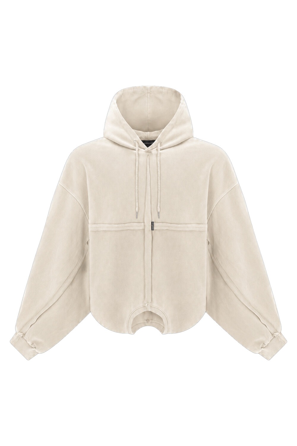 【SURGERY】SURGERY REMAKE DROPPED NECK HOODIE : IVORY