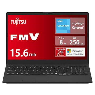 他サイト： 【新品/在庫あり】富士通 FMV Lite WA1/J2 FMVWJ2A152 ブラック 15.6インチ Core i5 16GBメモリ 512GBSSD Office H&B2024 Win11 Hの商品画像