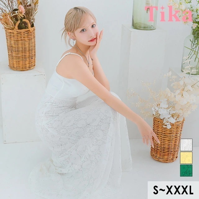 【送料無料】キャバ ドレス ロング キャミソール カシュクール ワンピース S～XXXLサイズ 花柄レース グリーン 大きいサイズ セクシー キャバドレス キャバ嬢 キャバクラ ラウンジ ウエディング