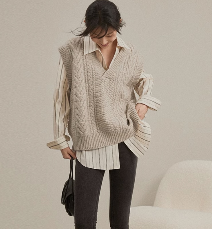トップス デート モテアイテム ニットベスト 鍵編み ウール Vネック コットン 大人可愛い きれいめ 上品 おしゃれ かっこいい 大人可愛い ラブリー キュート ガーリー クール モード系 セクシー