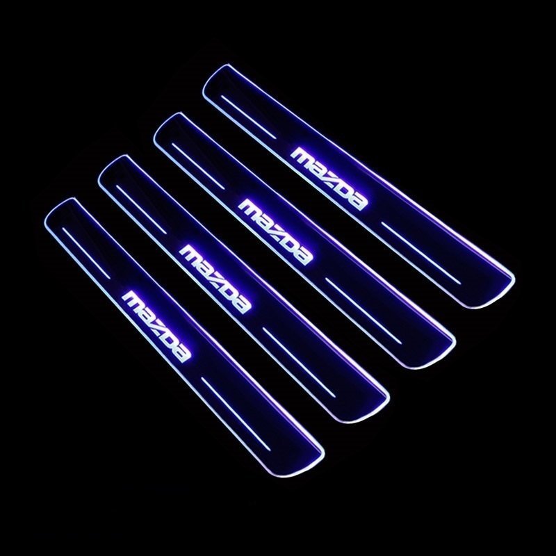 マツダCX-8 用 LEDステップ カバー スカッフプレート ガーニッシュ パーツ 外側 4ピース 2色選択