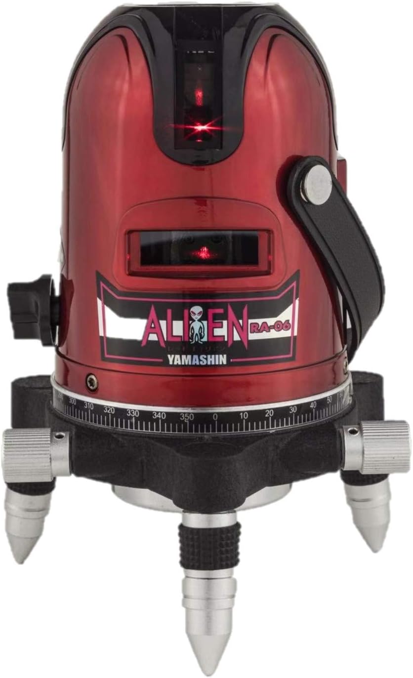 山真製鋸(Y sGOD JAPAN) レッドエイリアン レーザー墨出し器 RA-06(4方向大矩・4垂直・1水平ライン照射タイプ) レッド