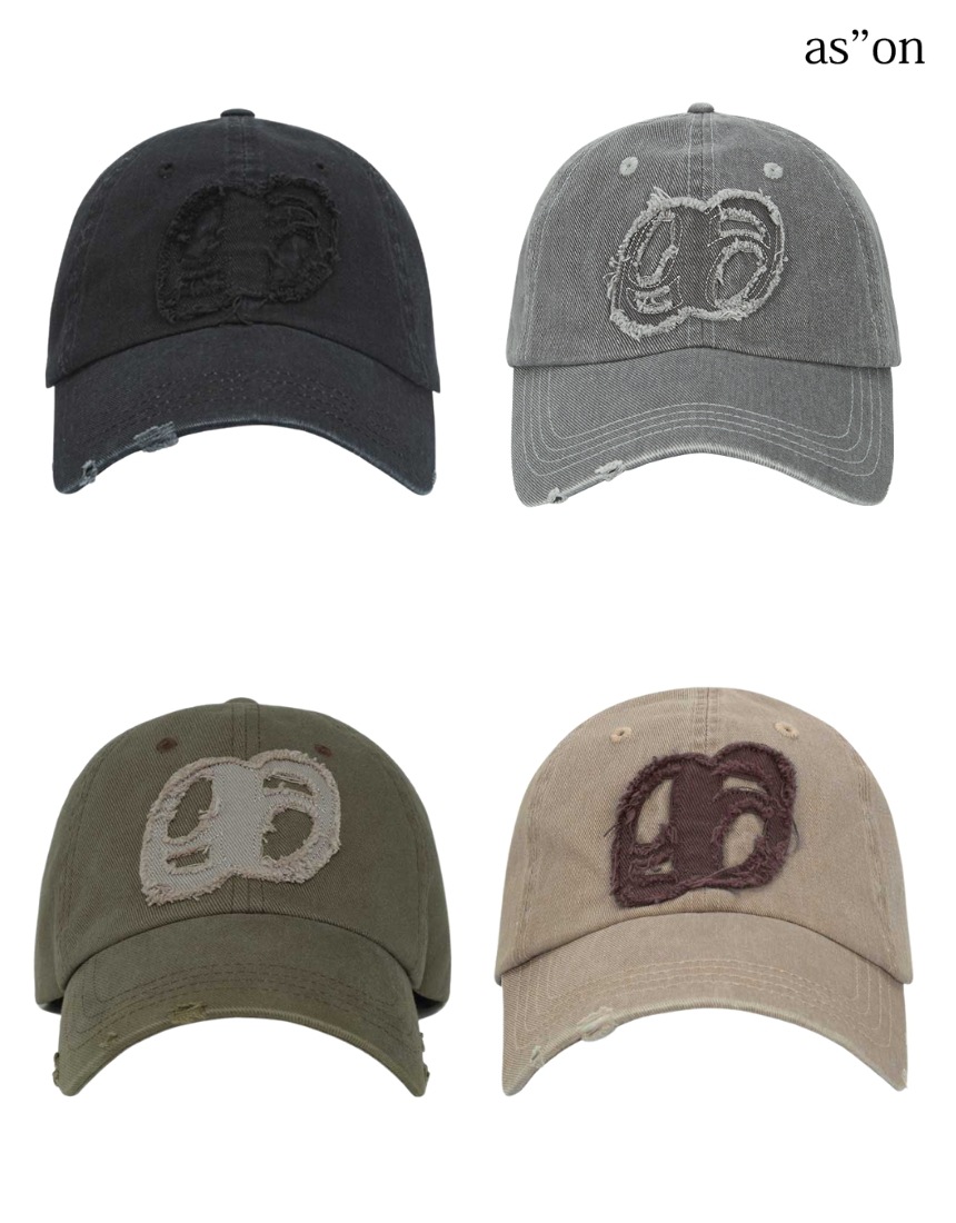 韓国限定 韓国人気 SNS 流行 トレンド ファッション 帽子 キャップ Patch ボールキャップ (4カラー) - Black/Gray/Khaki/Beige