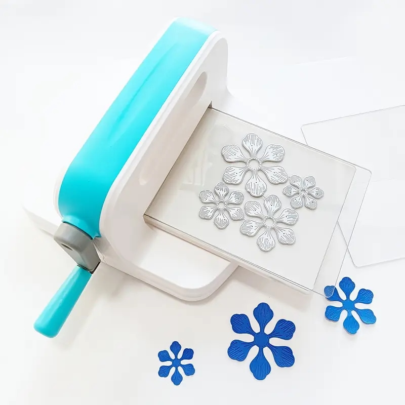 手動ダイカットマシン＆カッティングダイ カーボンスチールナイフ型 DIYエンボス加工機 15.24cm ポータブルカットマシン フルキット アートクラフト スクラップブッキング用 精密カット 簡単操作