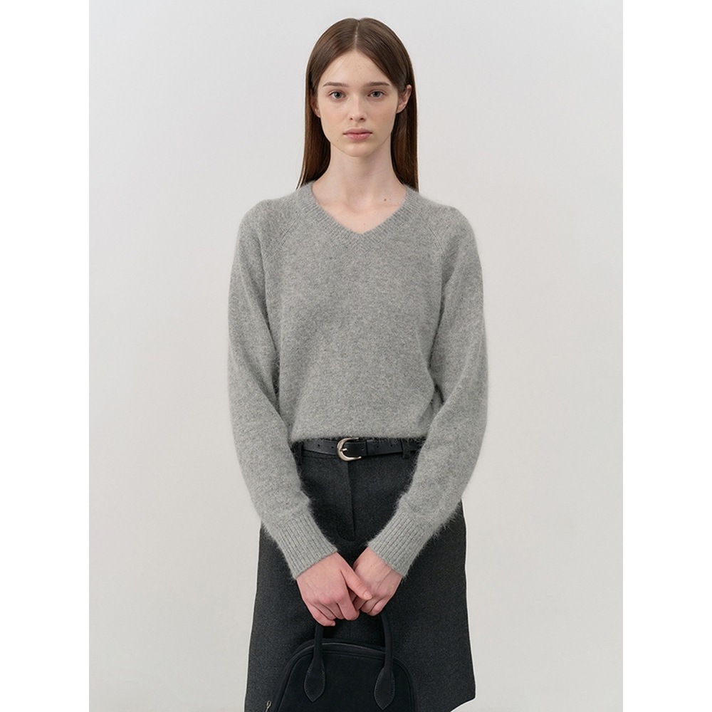 Dunst 女性用ユニセックスアンゴラ V ネックセーターメランジグレー UDSW4C116G2 10,230円
