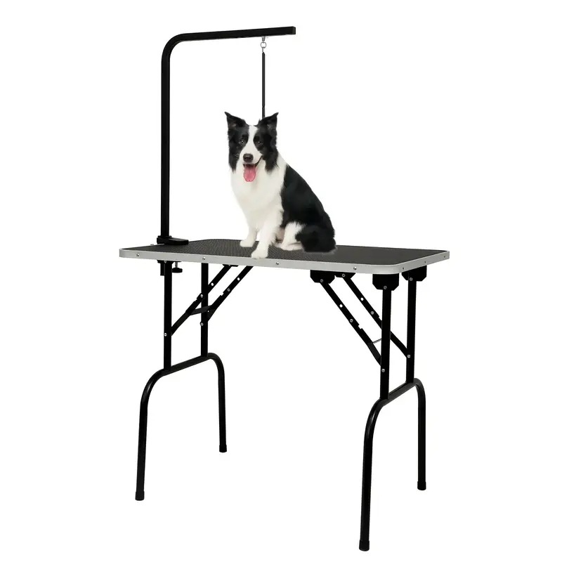高さ調整可能 ドッググルーミングテーブル 76.2-116.84cm ポータブル 折りたたみ式 メタルペットグルーミングスタンド アーム ノーズレスト付き ホームユース向け 全サイズの犬用 耐久性設計 9,614円