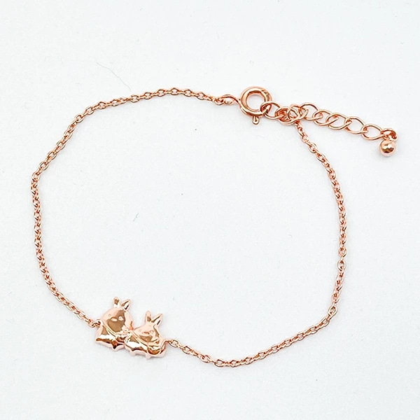 すみっコぐらし えびふらいのしっぽ＆あじふらいのしっぽ ブレスレット ピンクゴールド アクセサリー すみっこ 日本製_1567-6800232-pg