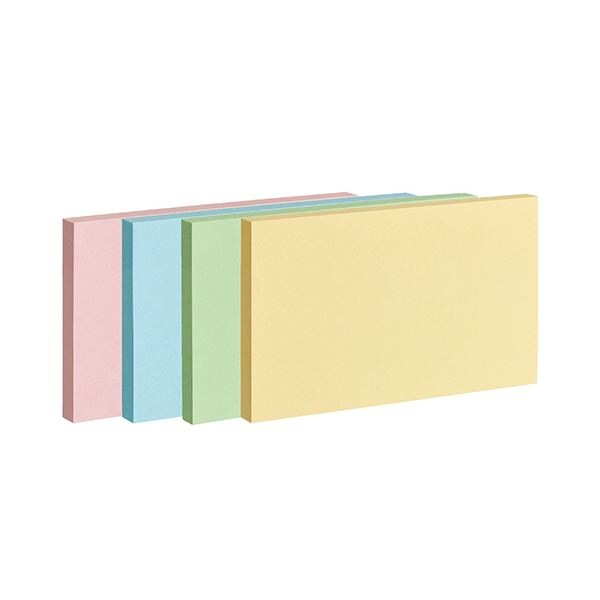（まとめ） TANOSEEふせん 75×125mm 4色混色 1パック（10冊） (×3セット)