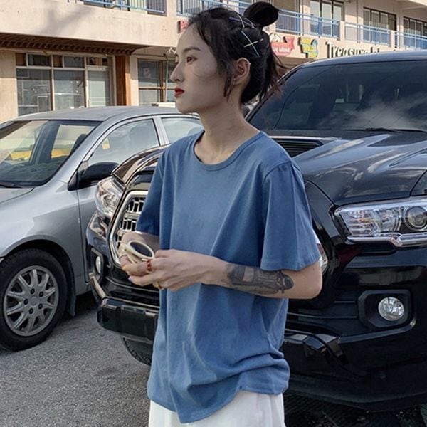 トップス Tシャツ ミディアム丈 ミドル丈 袖あり 半袖 ラウンドネック ストレート ワイド プルオーバー 綿 かわいい きれいめ シンプル カジュアル 大人 上品 おしゃれ お洒落 大人可愛い 4,951円