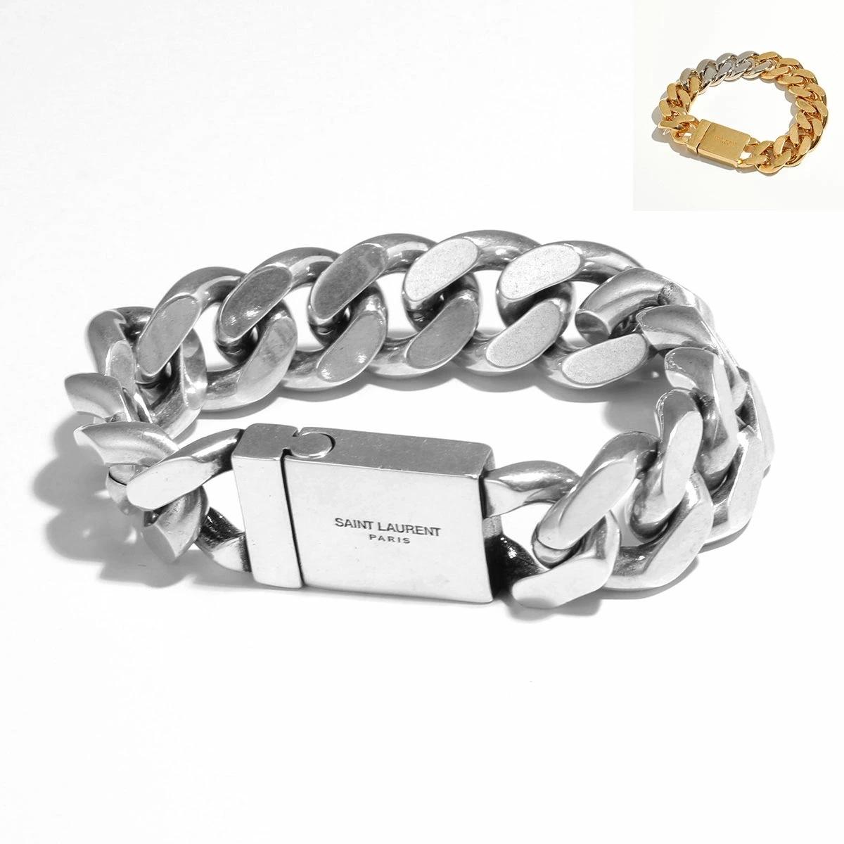 SAINT LAURENT サンローラン ブレスレット CARRY OVER CLASSIQUE 691327 691328 Y1500 メンズ チェーン アクセサリー カラー2色 691328Y15