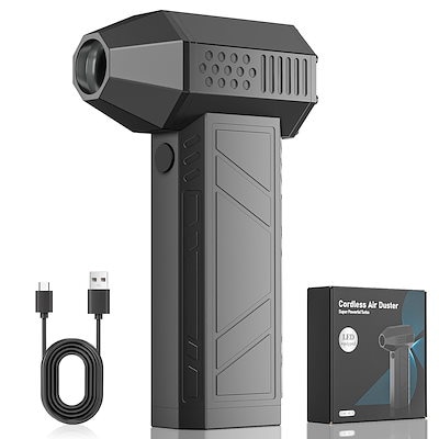 他サイト： KOJIHOMU エアダスター ブロワー 洗車 【超小型で爆風】電動エアダスター 4段階風量調整 超強力 最大風速52m/s 5000mAh大容量バッテリー 充電式 エアダスター LEDライト付き Pの商品画像