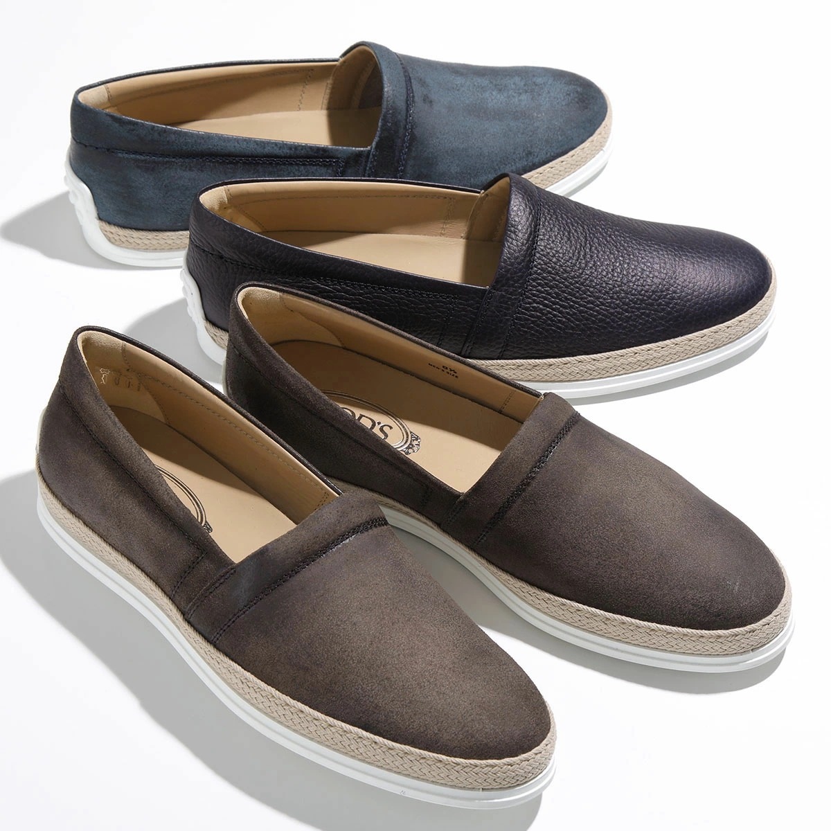 TODS トッズ スリッポン XXM0TV0W80ZML1 XXM0TV0W80ZNLK メンズ ローカット レザー ロゴ ヴィンテージ加工 シューズ 靴 カラー3色