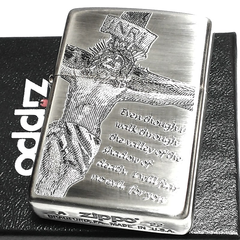ZIPPO ライター キリスト 聖書 御守り ジッポ シルバー おしゃれ エッチング彫刻 かっこいい ギフト プレゼント レディース メンズ お守り