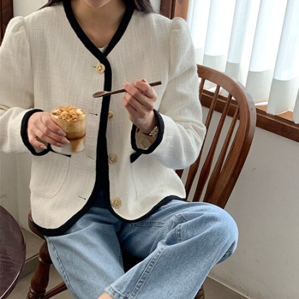 ジェンティア 配色 ツイード ジャケット 64136 ビッグサイズ レディースファッション