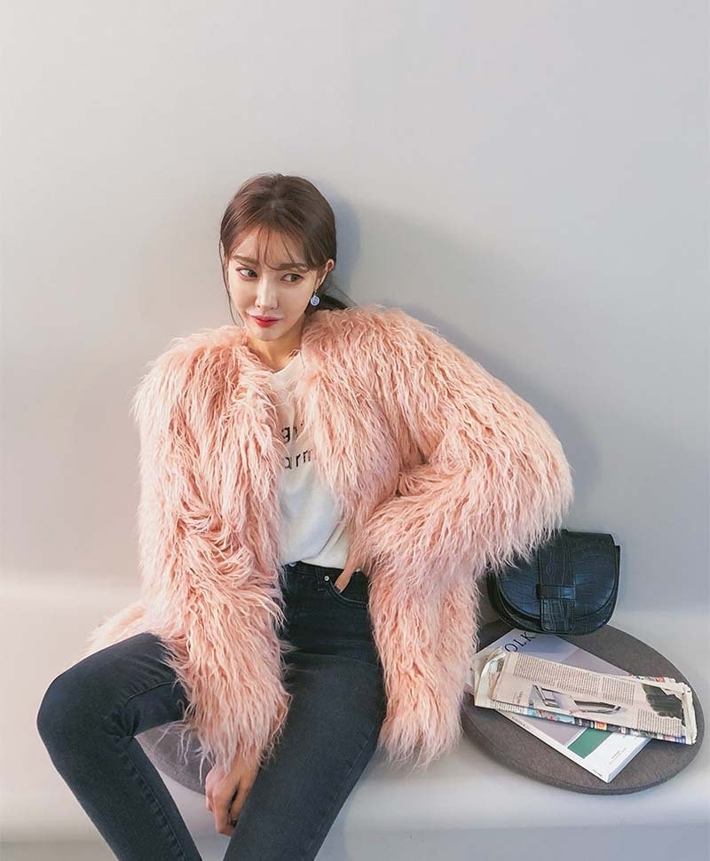 毛皮 レディース 2024秋冬 タンウール ファーコート レディース ミドル丈 ラム毛コート 毛皮コート レディース