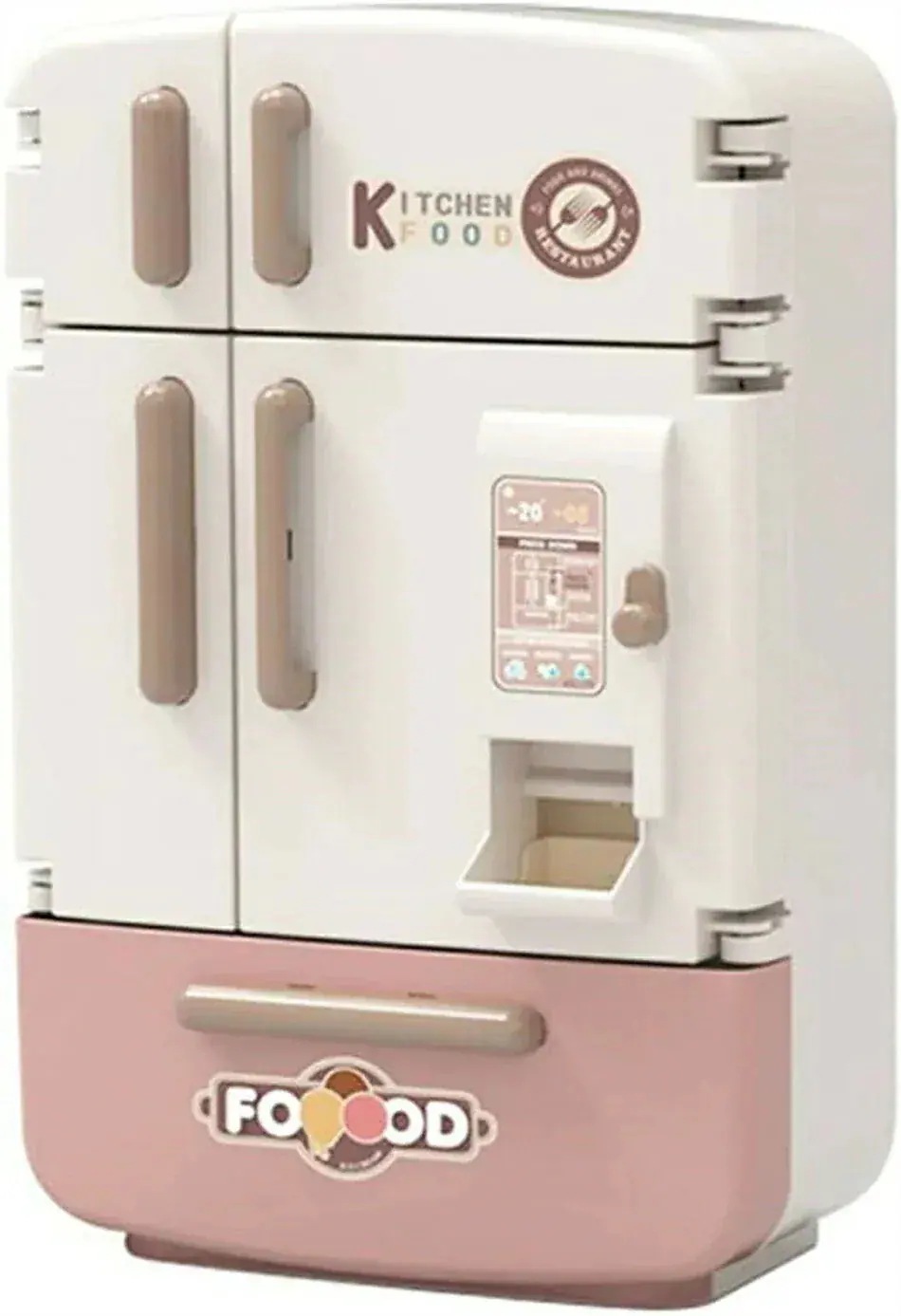 日付17点セット 4ドア左右開き 自販機機能付き おもちゃ 冷蔵庫セット ままごと リアルスプレー キューティー チルド ごっこ遊び 知育玩具 誕生日