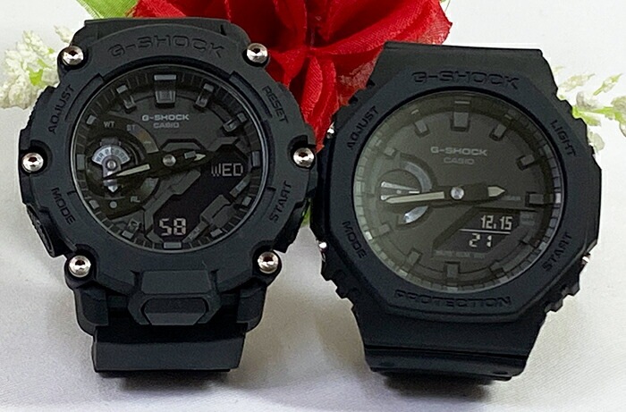 恋人たちのGショック ペアウオッチ G-SHOCK ペア腕時計 カシオ 2本セット gショック アナデジ GA-2200BB-1AJF GA-2100-1A1JF ペアウオッチ 人気 婚約