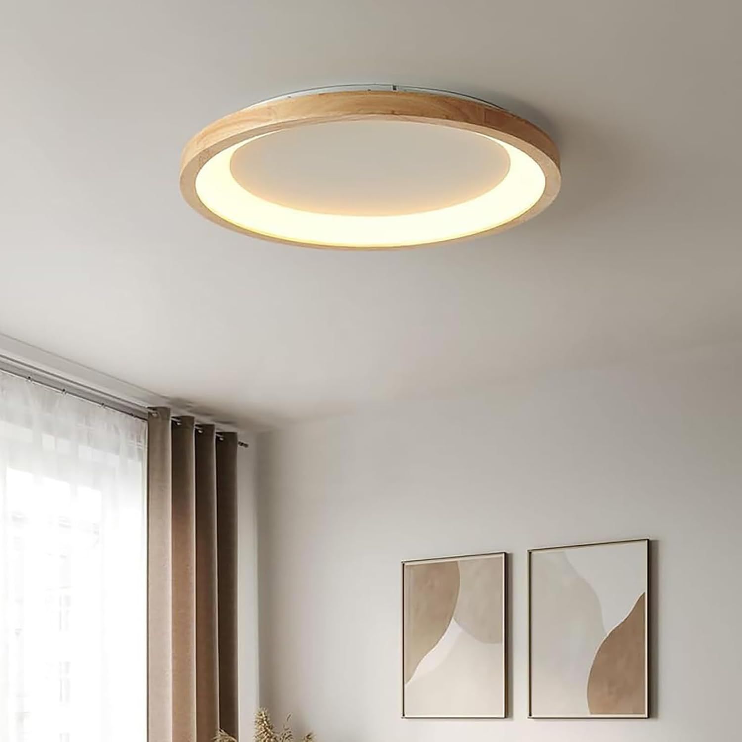 シーリングライト10畳 12畳 50cm led シーリングライト 木目調 照明 調光調色 10畳 - 12畳 ledライト 取付簡単 (50cm 多段階調光 リモコン付き)