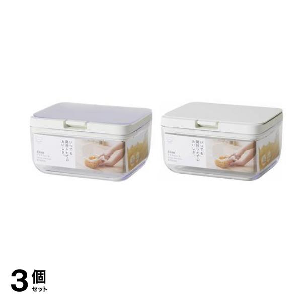 マーナ グッドロックコンテナ 保存容器 ワイドショート クリア K762CL 700mL (&ホワイト K762W 700mL) 3個セット