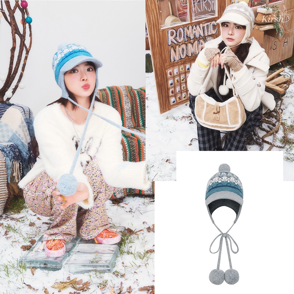 AEAE★韓国★人気★Angora Ribbon Beanie 2色 リボン aeae】 ANGORA RIBBON BEANIE : BLACK ニット帽