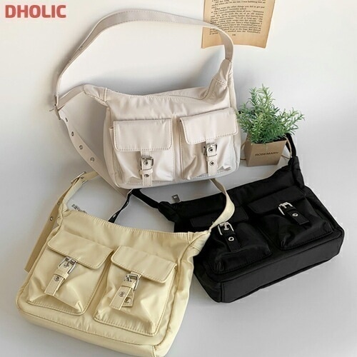 バックルツーポケットショルダーバッグ