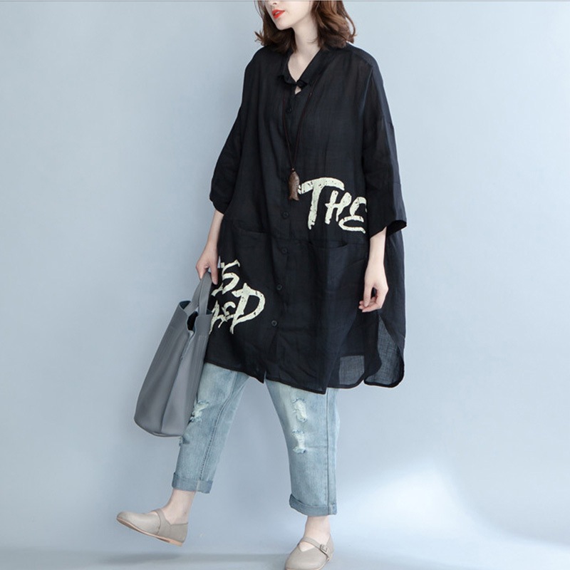 シャツ シャツワンピ オーバーサイズ 透け感 レディース トップス ワンピース 膝丈 7分袖 襟付き シースルー かわいい きれいめ シンプル カジュアル おしゃれ かっこいい こなれ感 ラフ 5,382円