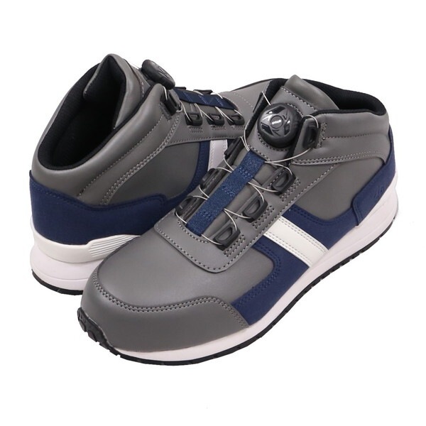 コーコス ZG-04 ダイヤル式 セーフティーミドルスニーカー グレー/ネイビー 27