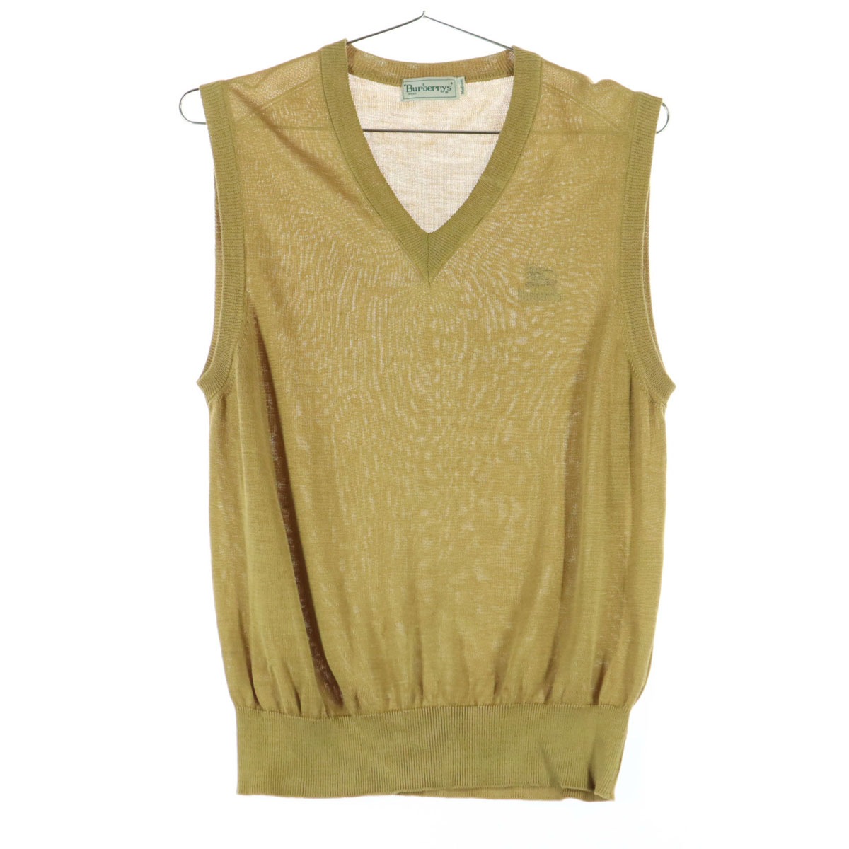 Burberrys バーバリーズ 90s オールド ノースリーブ リネン シルク ベスト M マスタードイエロー メンズ 古着