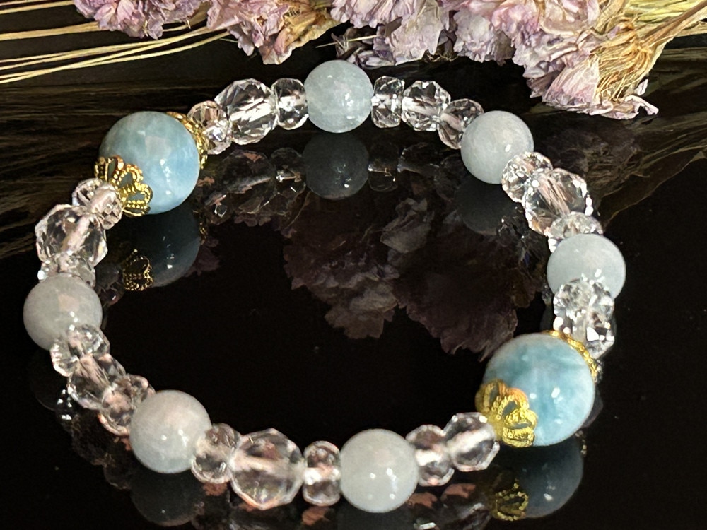 ラリマー&アクアマリン　11.5mm　天然石パワーストーン ブレスレット