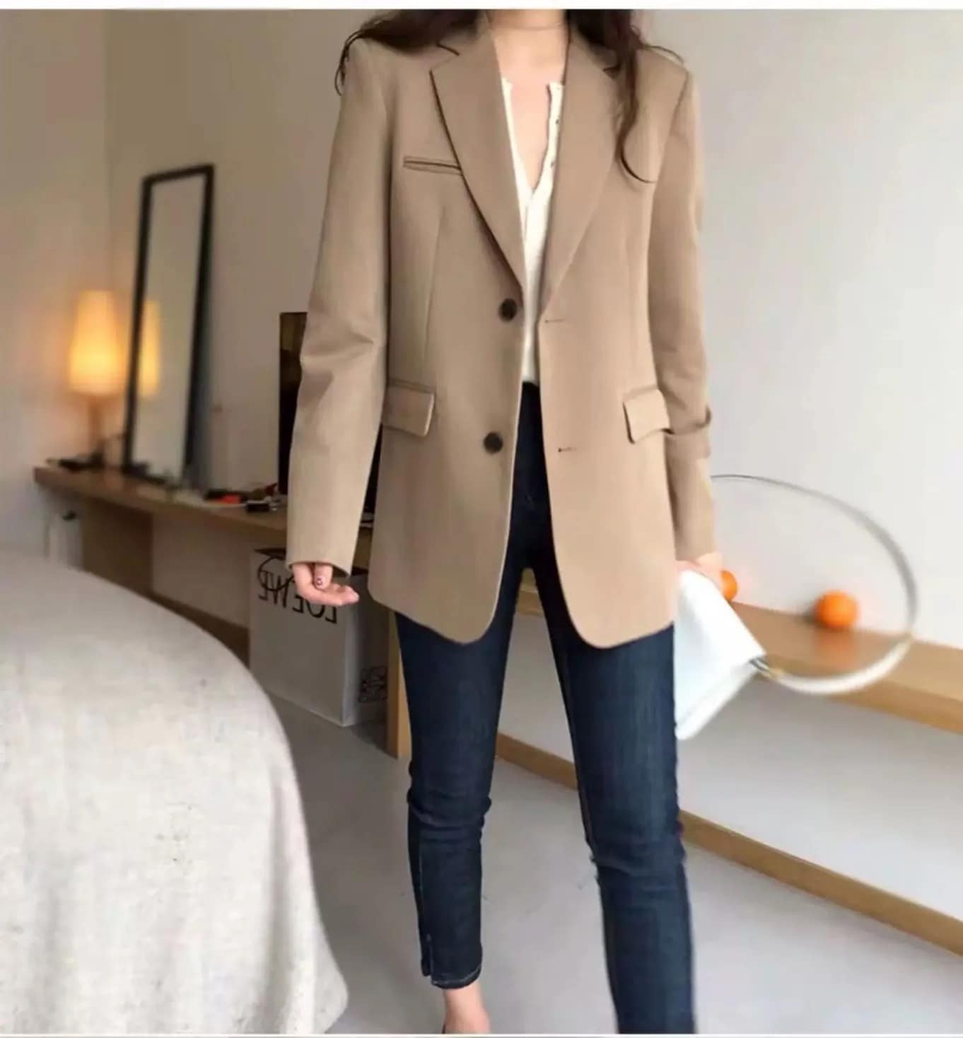 ジャケット アウター スーツジャケット テーラードジャケット レディース 長袖 襟付き テーラード襟 ポケット 前開き 韓国ファッション シンプル カジュアル かっこいい レトロ こなれ感 個性的 フ