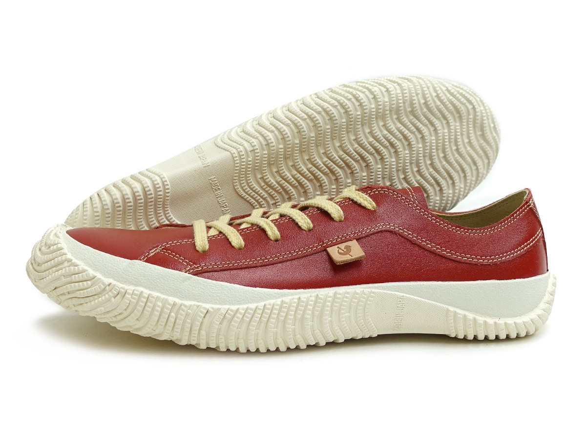 スニーカー SPM-110 レッド 赤 メンズ レディース カンガルーレザー ローカット 定番 日本製 広島県府中産