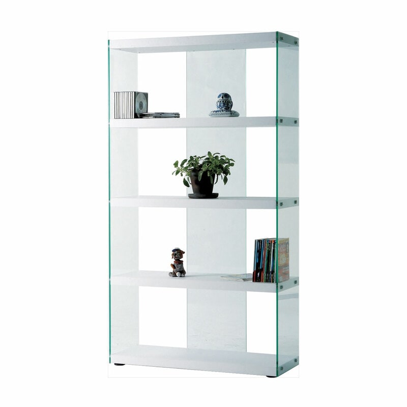 グラスシェルフ HAB-624WH 【 見せる収納 収納棚 ディスプレイラック オープンラック オープンシェルフ おしゃれ 収納ラック リビング家具 多目的ラック 魅せる収納 本棚 収納家具 フリーラ