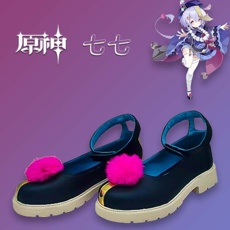 原神インパクト Qiqi 靴 2d コミック展示パフォーマンス靴ゲームサポート写真はカスタマイズ可能